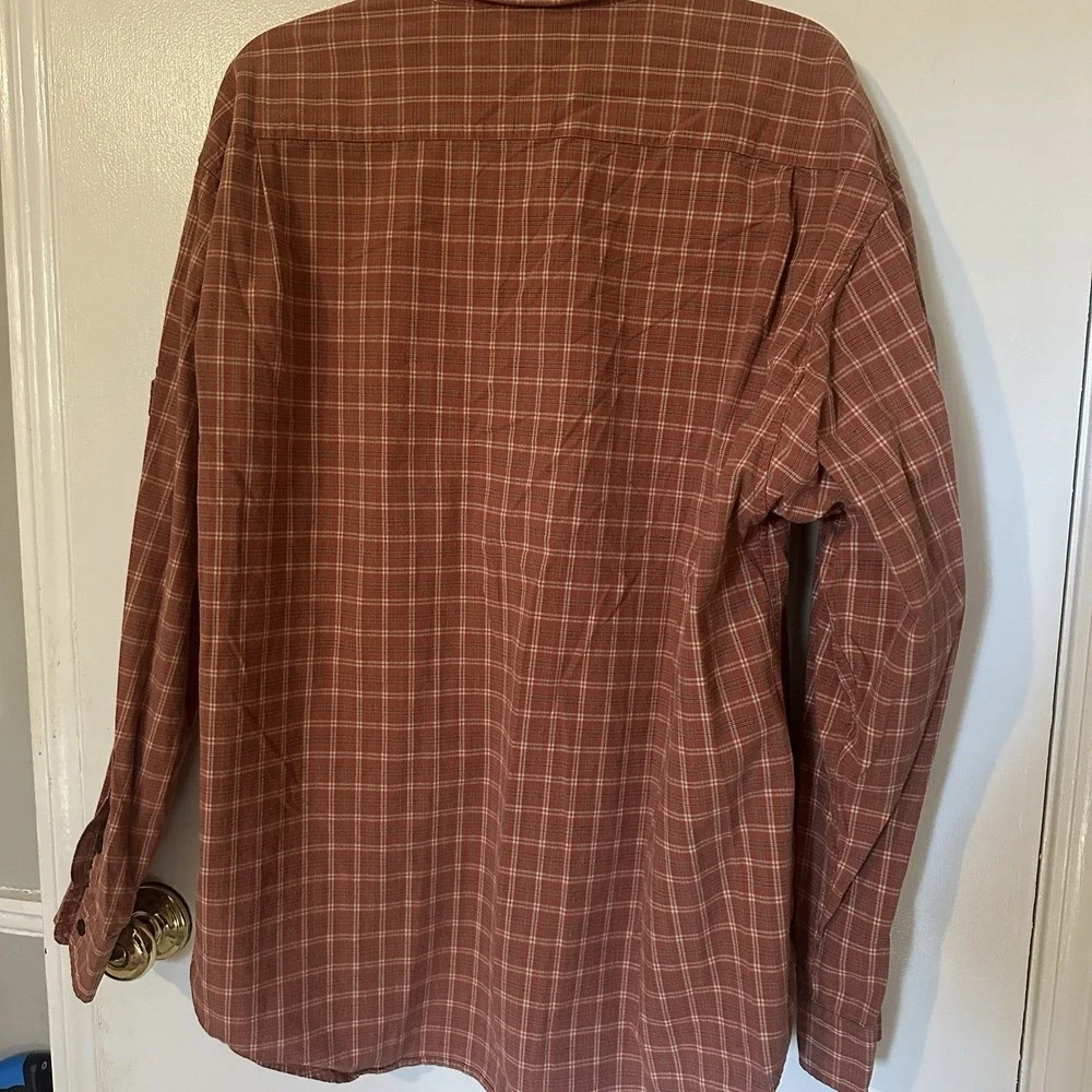Vintage American eagle Outfitters Cotton Cargo Shirt Rust‎ Button Up Plaid L